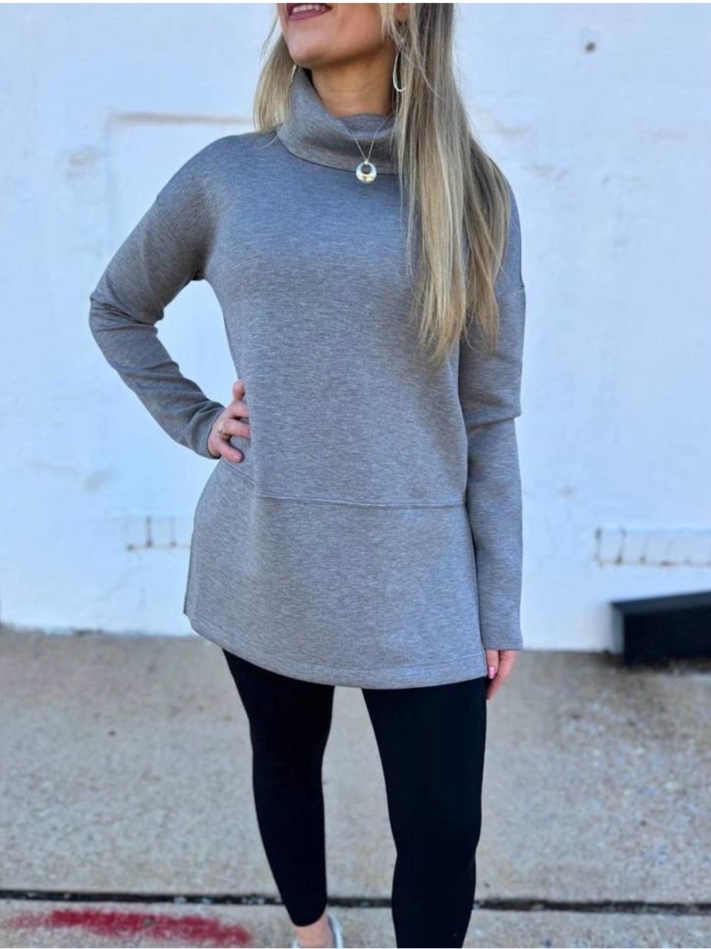 Spanx NWT Airessentials turtleneck tunic in mild gray heather size small